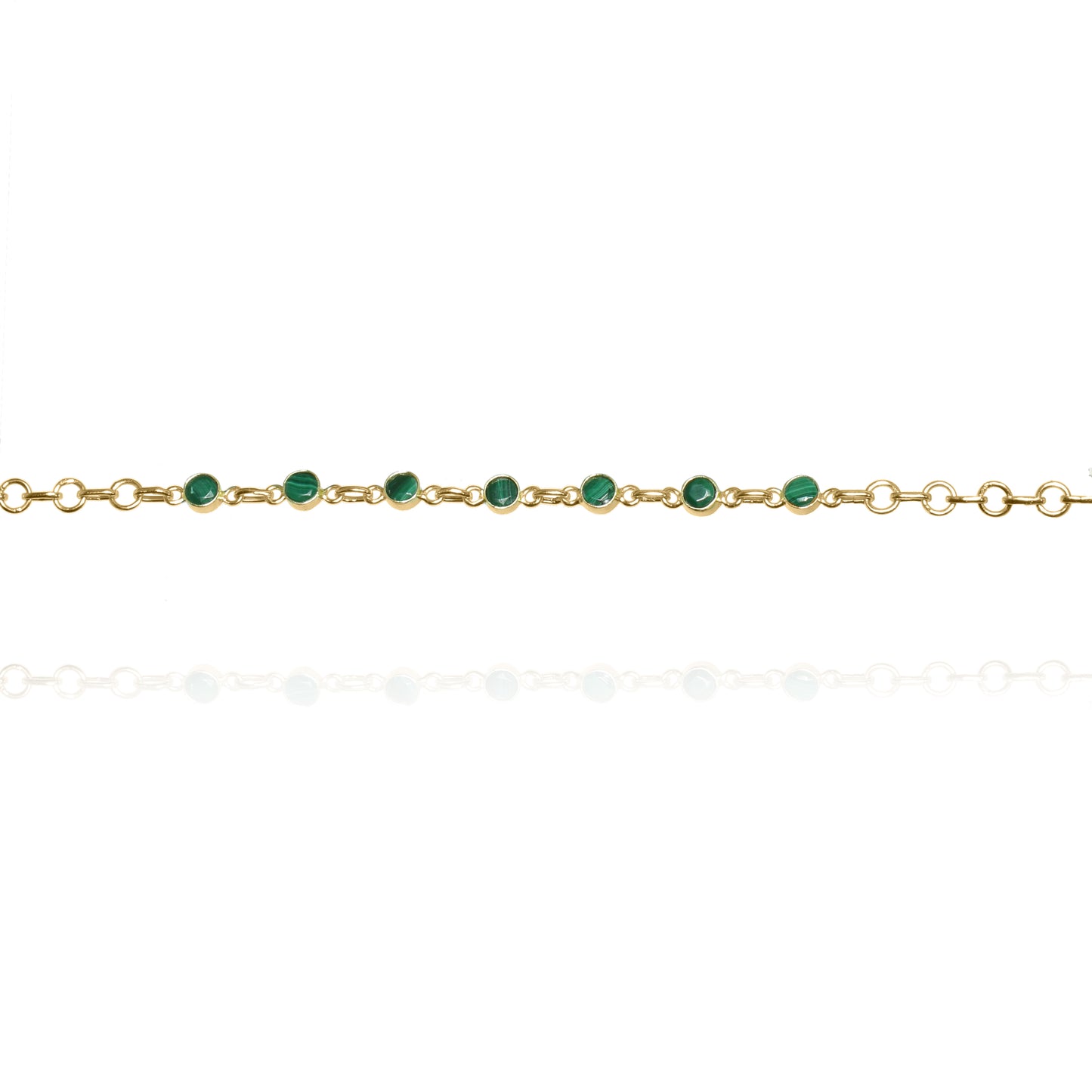 Vintage Round Malachite Stone Bracelet