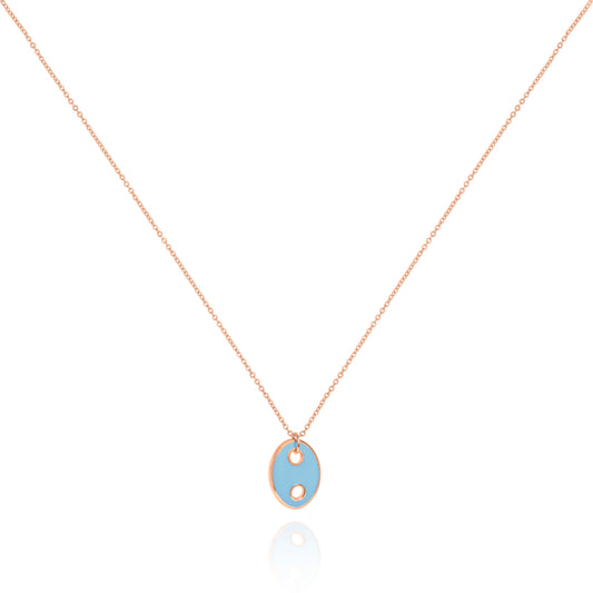 Blue Enamel Necklace
