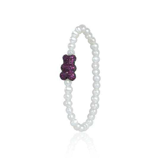 Little Colored Blue Bear Peal Bracelet