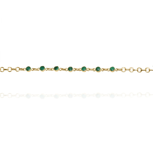 Vintage Round Malachite Stone Bracelet