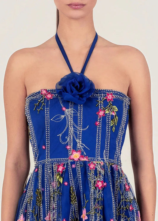 Floral Embroidered Tulle Dress