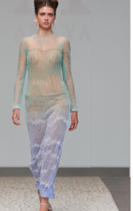 Eliza Sequin Lace Ombre Dress