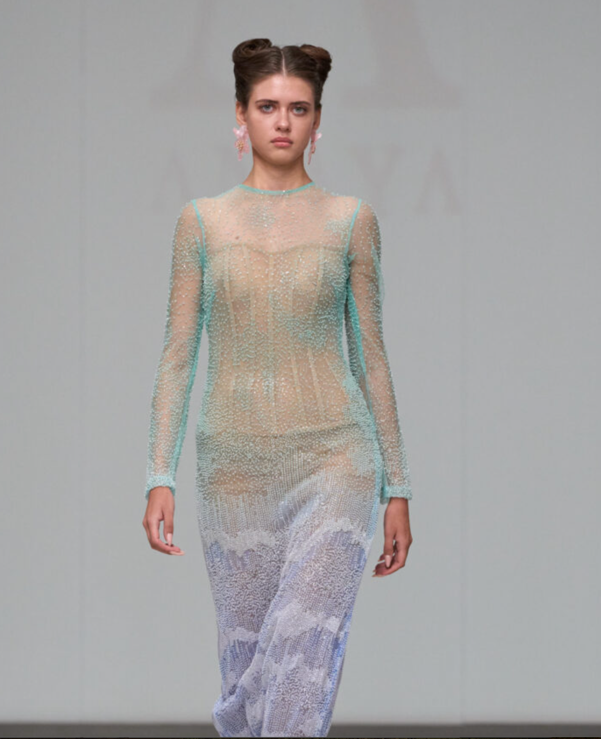 Eliza Sequin Lace Ombre Dress