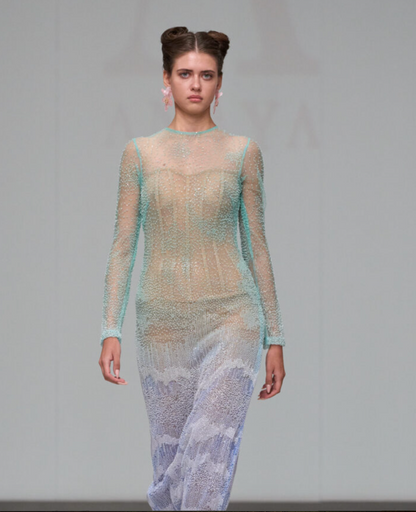 Eliza Sequin Lace Ombre Dress